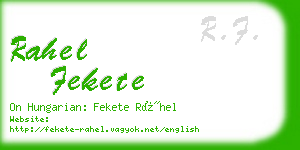 rahel fekete business card